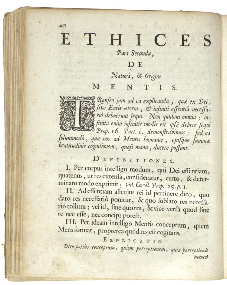 Ethica, Pars secunda (Opera Posthuma, 1677)